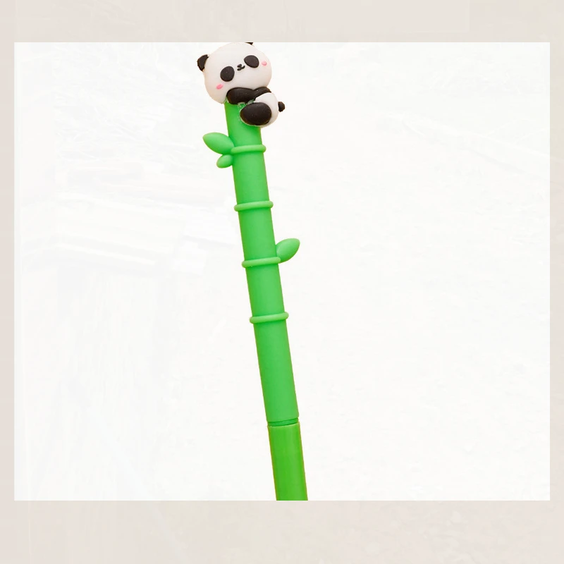 24 Pcs Wholesale Panda Bamboo Neutral Pens Student Soft Glue Cute Learning Stationery Creative Signature Pen School Supplies