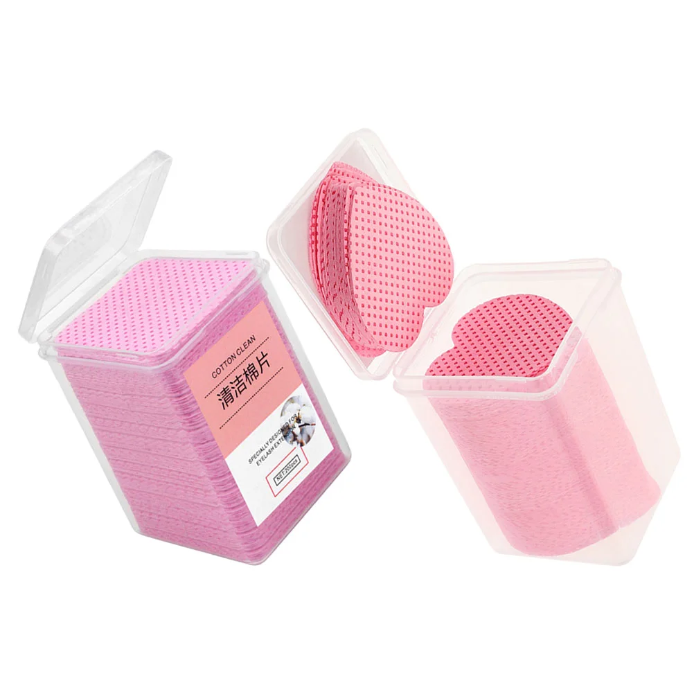 400 Sheets Nail and Eyelash Supplies 400pcs Glue Cleansing Pads Polish Remover Cotton Wipes Lint Free Heart-shaped Makeup