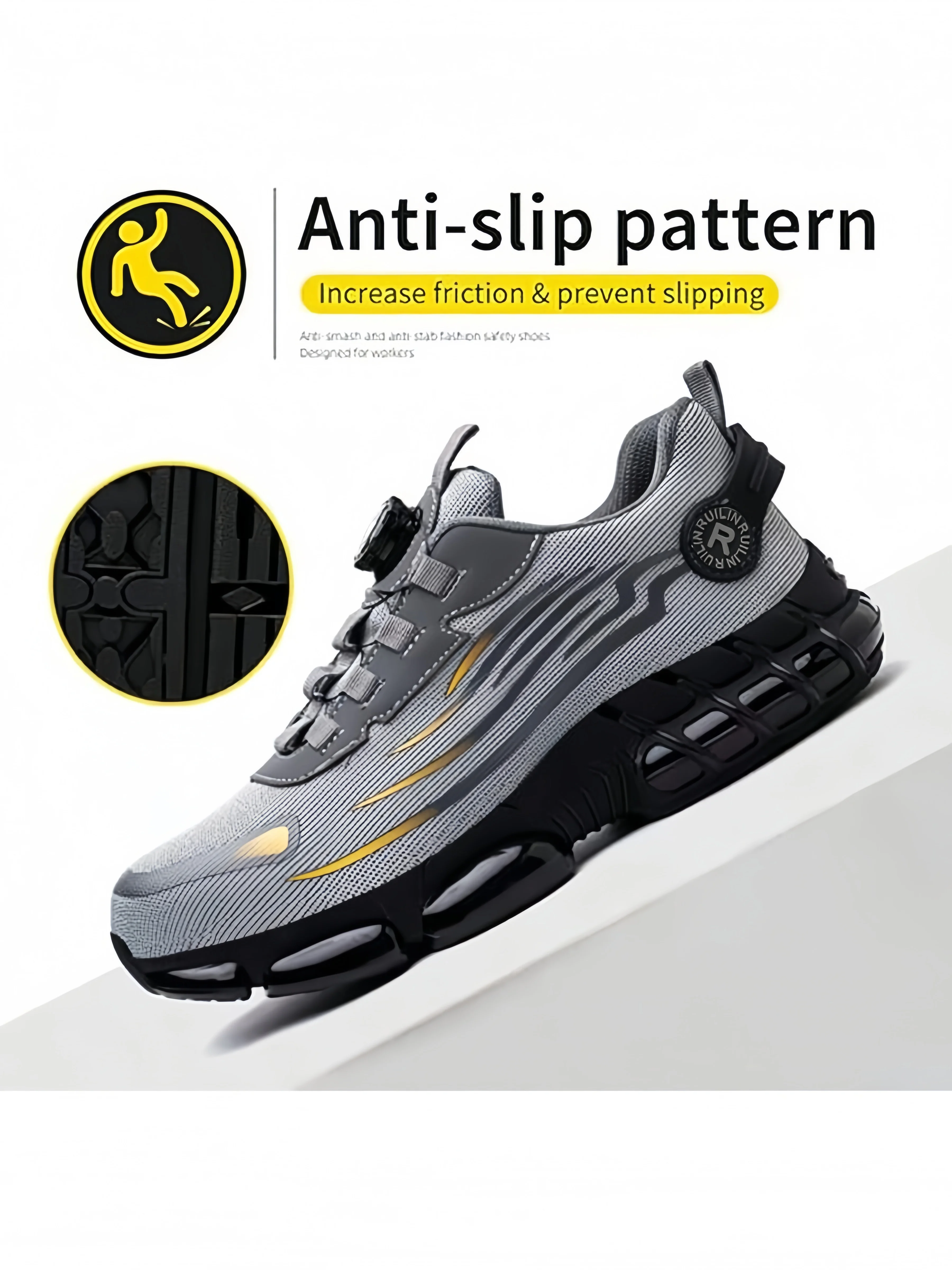 Industrielle Herren-Sicherheitsstiefel, atmungsaktive Herren-Arbeitsschuhe, durchtrittsicher, stoßfest, langlebig, bequeme Konstruktions-Sneaker – Detail 5