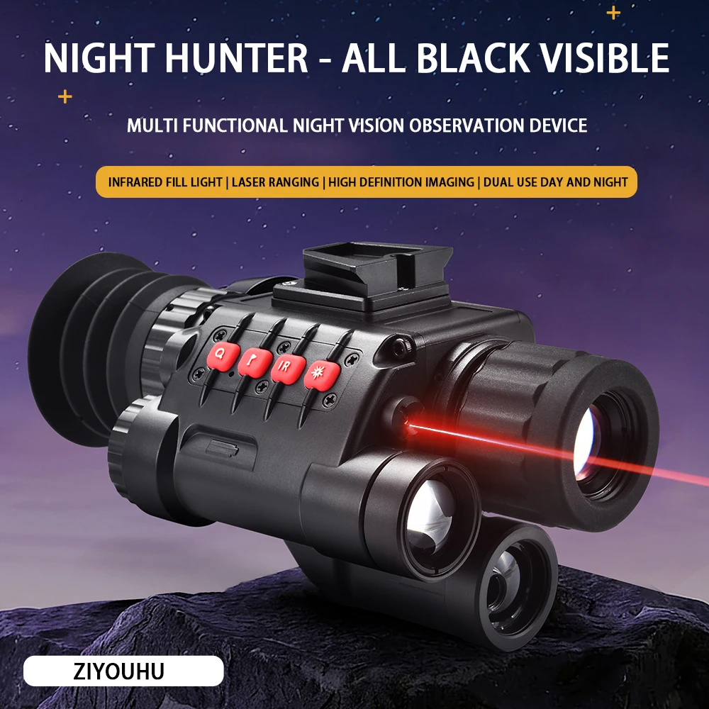 

Тактический монокуляр ночного видения ZIYOUHU NVG-08 с креплением на шлем, 20-кратным зумом, инфракрасным HD-изображением для военного применения