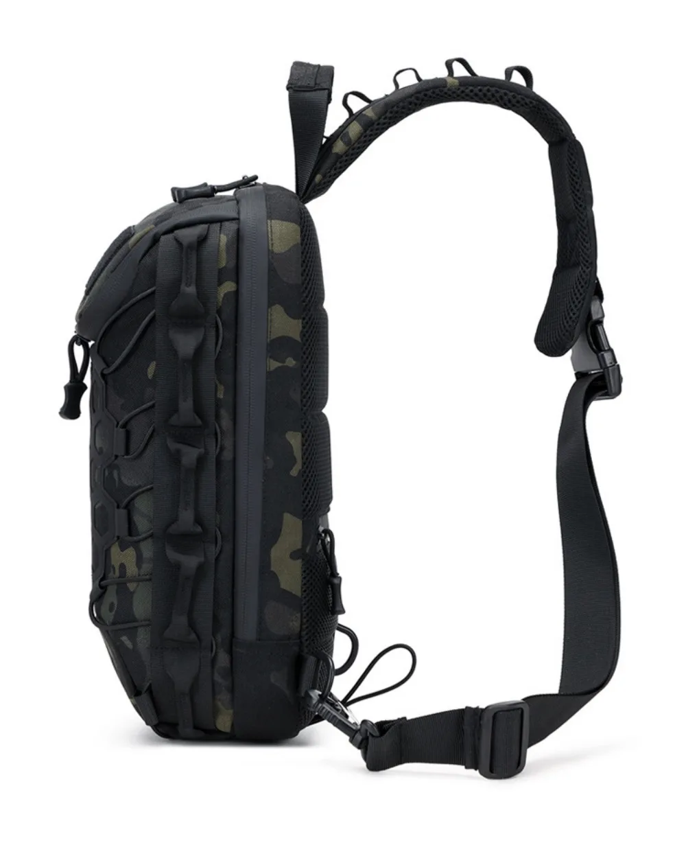 New Black Crossbody Chest Pack Durable Waterproof Sling Shoulder Backpack Large Capacity Crossbody Bag Hiking