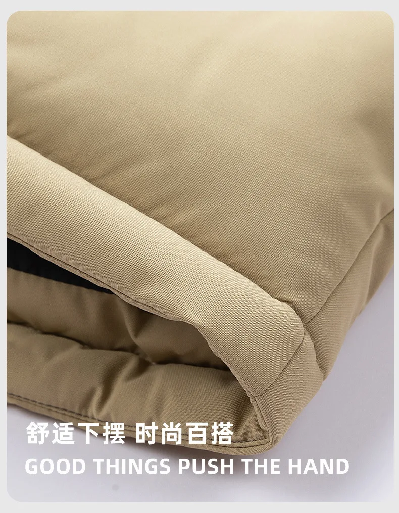 Men's Winter Thickened Cotton-Padded Jacket with Fleece Warm Cold-Proof 2025 Trendy Cotton-Padded Coat for Men