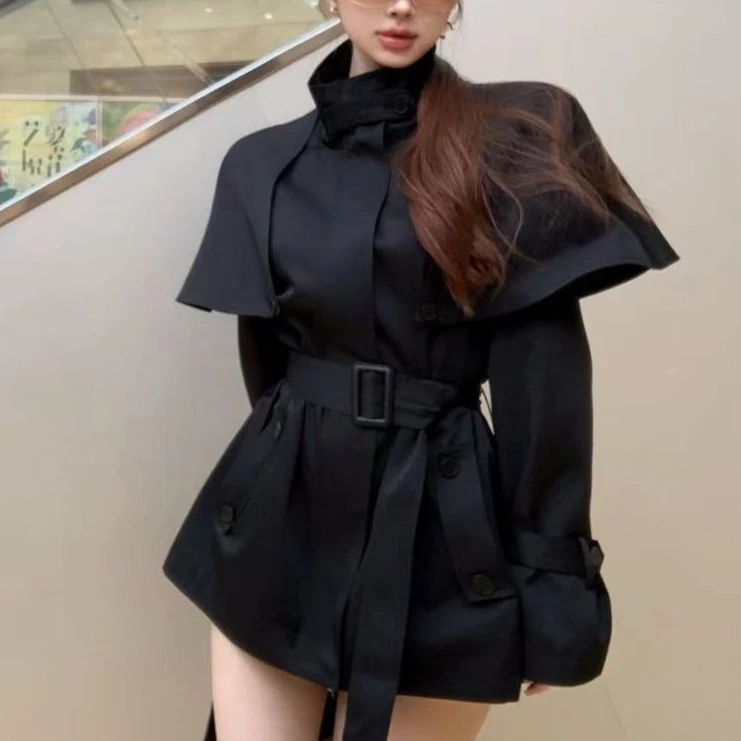 Elegancki, casualowy, zimowy płaszcz damski o dopasowanym kroju, formalny, vintage, z długim rękawem, ciepła odzież wierzchnia, modny kardigan, kurtka, nowość 2025.