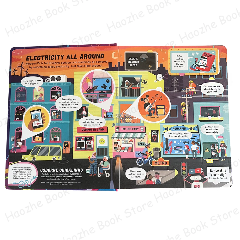 Imagem -03 - Usborne Como Funciona Eletricidade Levantar a Flap Livros de Bordo Inglês para Crianças Aprendizagem do Conhecimento Científico Presente para Crianças