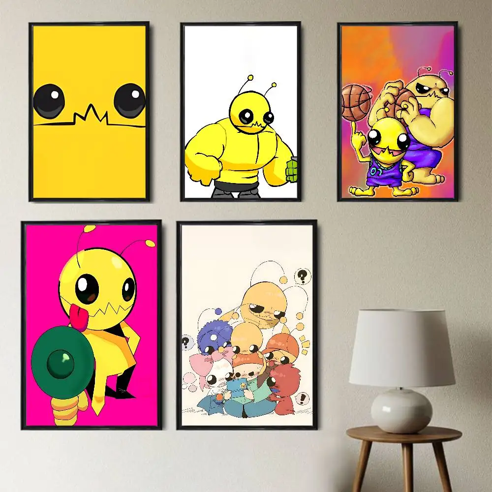 

game Big Battle A-Alien Hominid High Quality Dorm Living Room Aesthetic Wall Decoration Painting Poster Stickers Gift