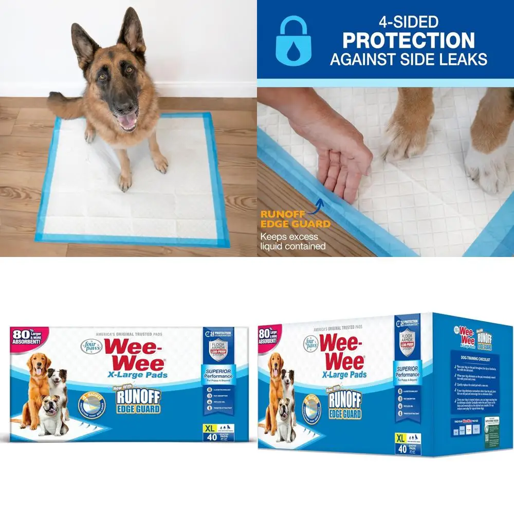 

Extra-Large Dog Training Pads with Edge Barrier, 75 Pack, 28 x 34