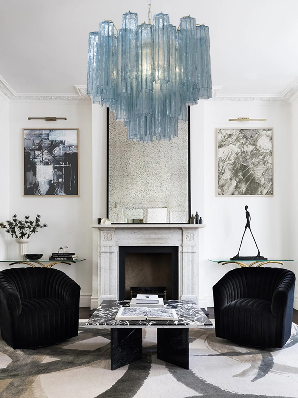 

Blue Eyes Murano Collection Glass Art 2025 Chandelier Lighting Hanging Lamps Lustre Para Sala Estar For Living Room