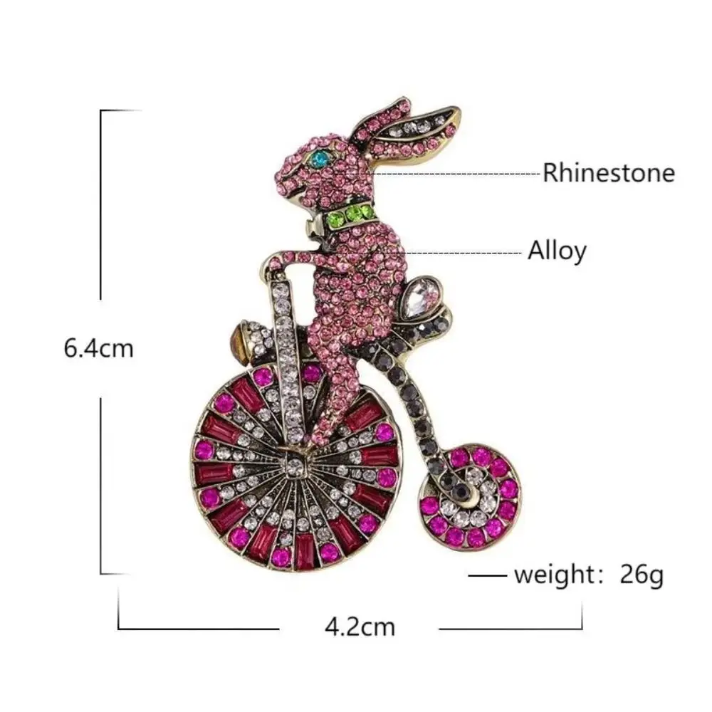 2025 دبابيس أرنب خمر لطيف فاخر بروش دبابيس الإبداعية الكرتون زهرة الثدي