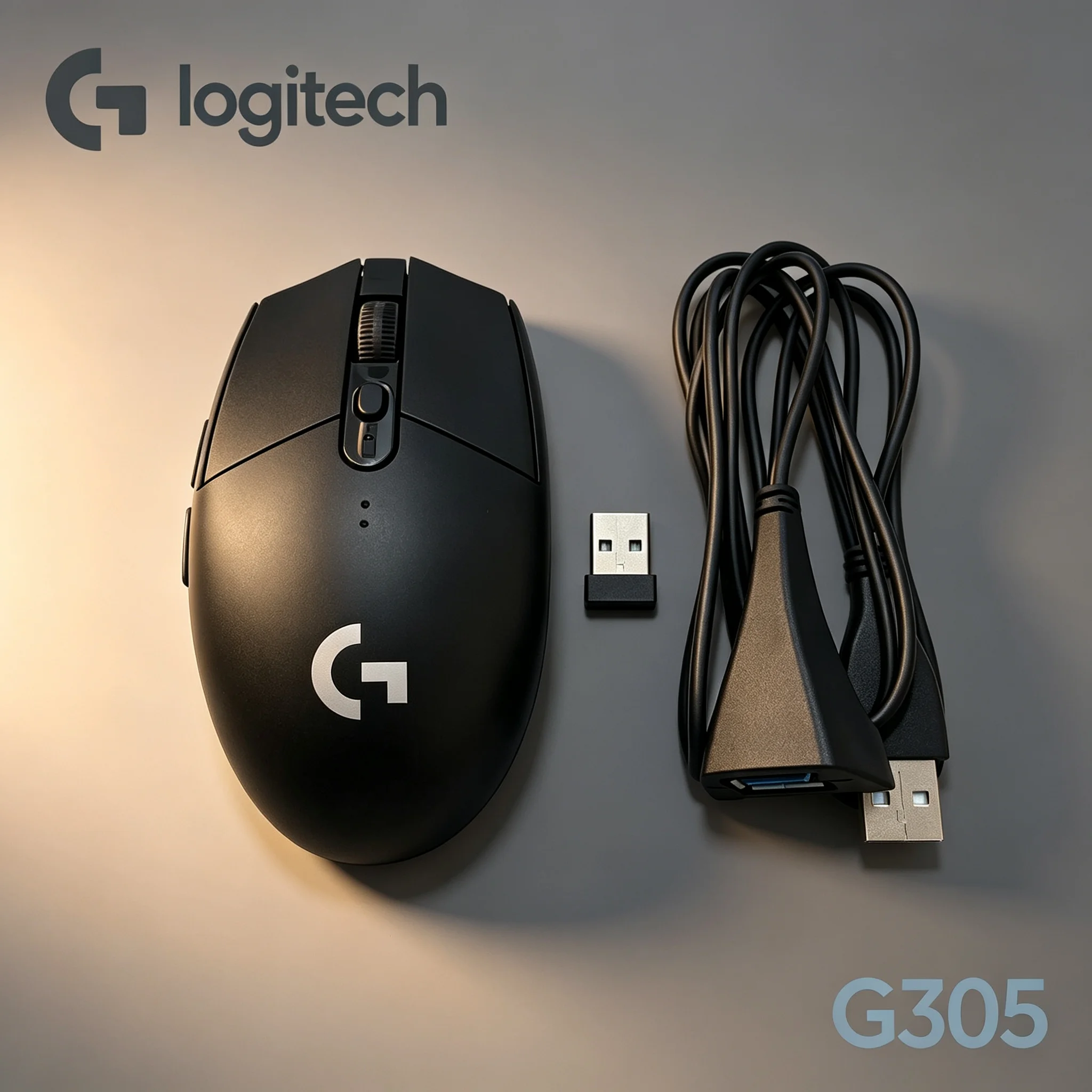 Logitech G305 LIGHTSPEED Wireless Gaming Mouse With USB Extension Cable For Stable Connection, Ideal For PUBG CS2 VALORANT LOL L