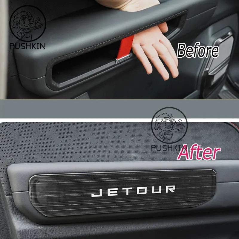 For Chery Jetour Traveller 2023 2024 Jetour T2 Car stainless Steel Inner Door Handle Panel Decorative Cover Modified Accessories