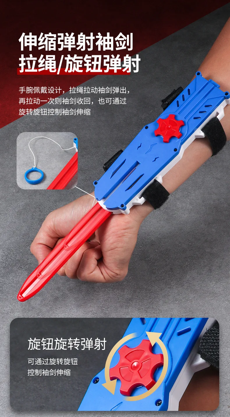 Retractable Hidden Blade Assassin Sleeve Sword Cosplay Weapons Role Playing Props Toy , Made of Plastic, Safety