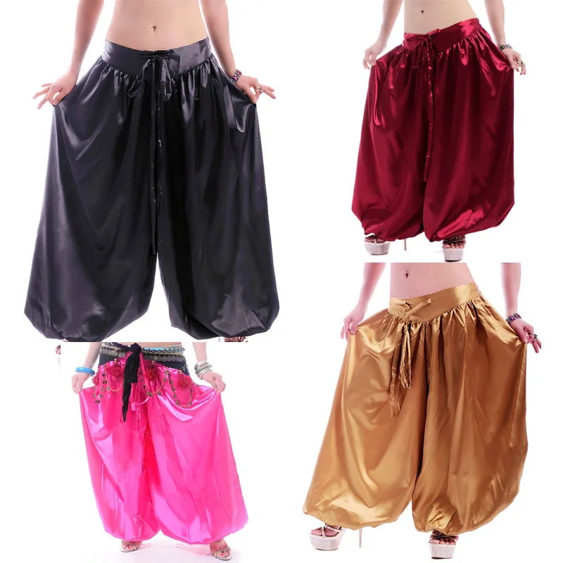 Belly Dance Tribal Style Bloomers Satin Pants Women's Belly Dance Pants Belly Dancing Clothing Practice Performance Large Size