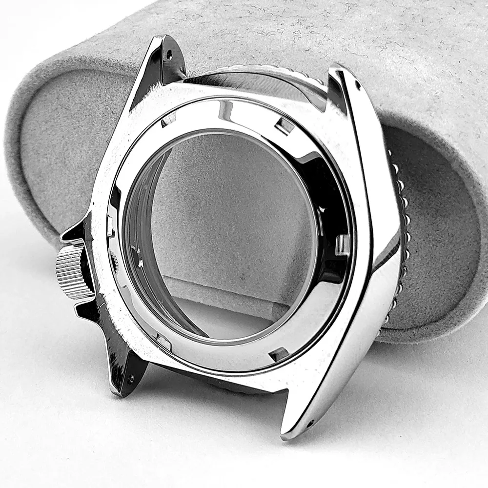 42mm Silver Gemstone Watch Case Fit NH35 NH36 Movement Sapphire Glass With Multi-Color Chapter Ring Custom Watch Parts