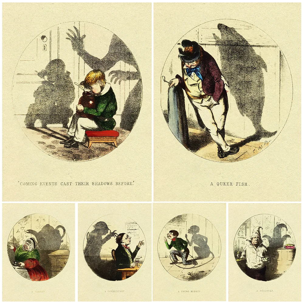 

Reveal The Shadow Of Human Nature,Vintage Wall Art,Drunkards,Killers,Gluttons,Fools,Little Monsters,Art Poster Print Decoration