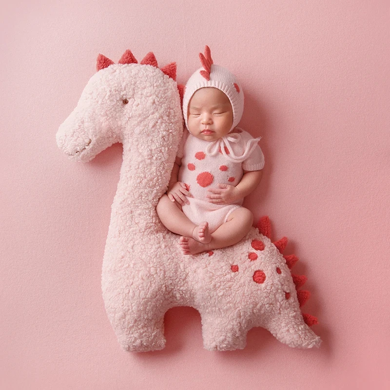 Dinosaur Doll Baby Photography Props Baby Posing Soft Dinosaur Pillow Prop Newborn Full Moon Photography Backdrop Accessories