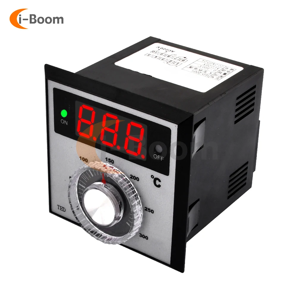 TED-2001 Digital LED Display Temperature Controller AC 220V 0- 300 Degree K Type Thermocouple Thermostat Regulator