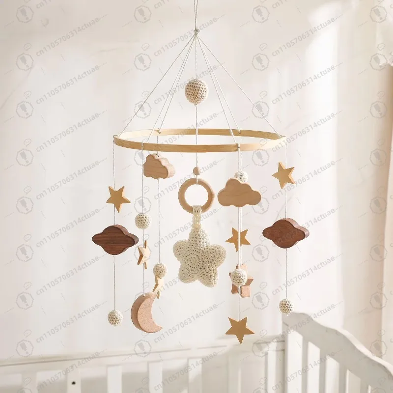 

Muslim Hanging Decoration - Wooden Moon & Star Wind Chime for Home, Ramadan & Eid Decor