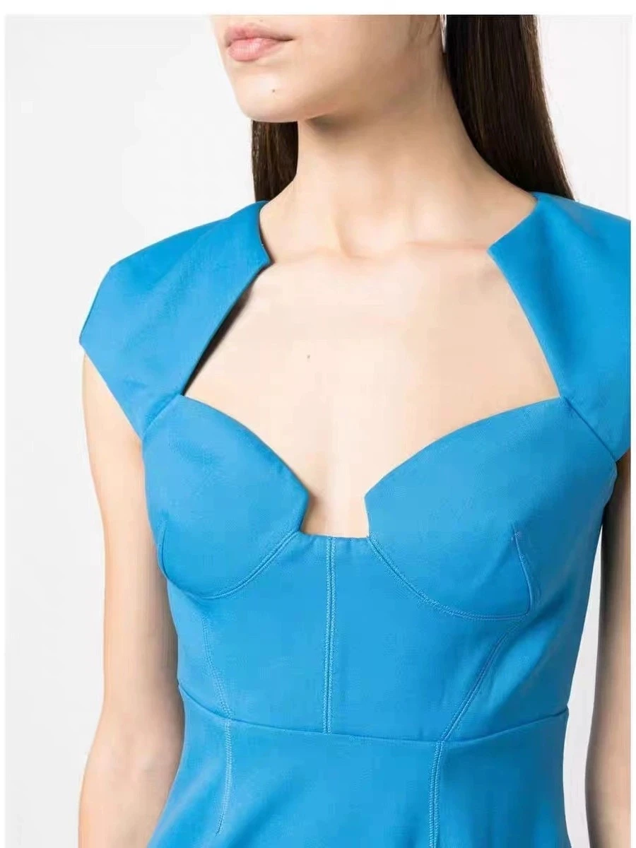 

Hot-selling women's clothing, beautiful blue design, elastic slim bandage skirt, elegant banquet temperament dress-GZXX1014