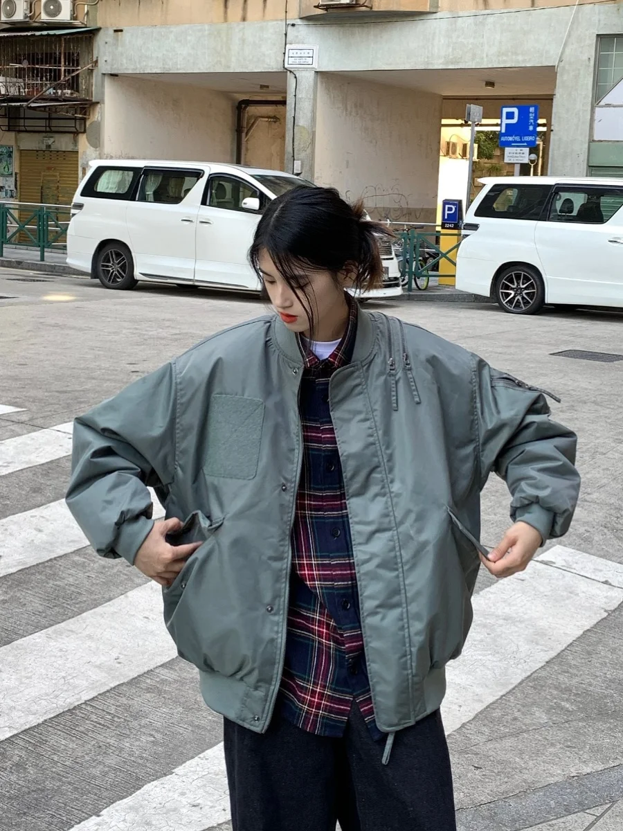 

American Retro Thiened Pilot Jaet 2024 Spring New Sle Women's Loose Versatile Baseball Coat Outerwear