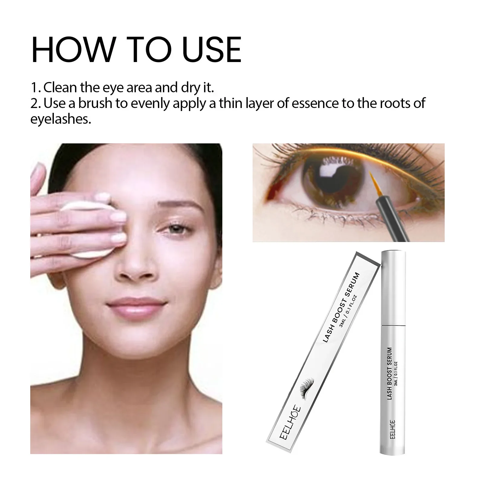 Sdotter New EELHOE Eyelash Natural Growth Serum Fuller Thicker Lashes Treatment Eyebrow Lengthening Enhancer Eyelashes Lifting L