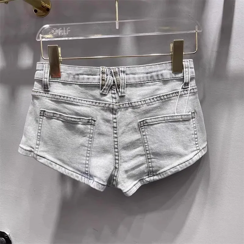 Sweet New Spice Girl Spliced Lace Edge Shorts Y2k American High Street Vintage Punk Trousers Harajuku All Match Jeans Pants