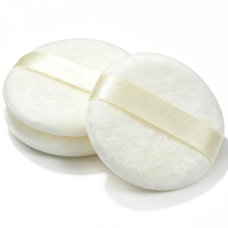 3Pcs High-Density Short-Pile Cotton Powder Puff Set for Foundation Face Powder Body Dusting Soft Absorbent Reusable Makeup