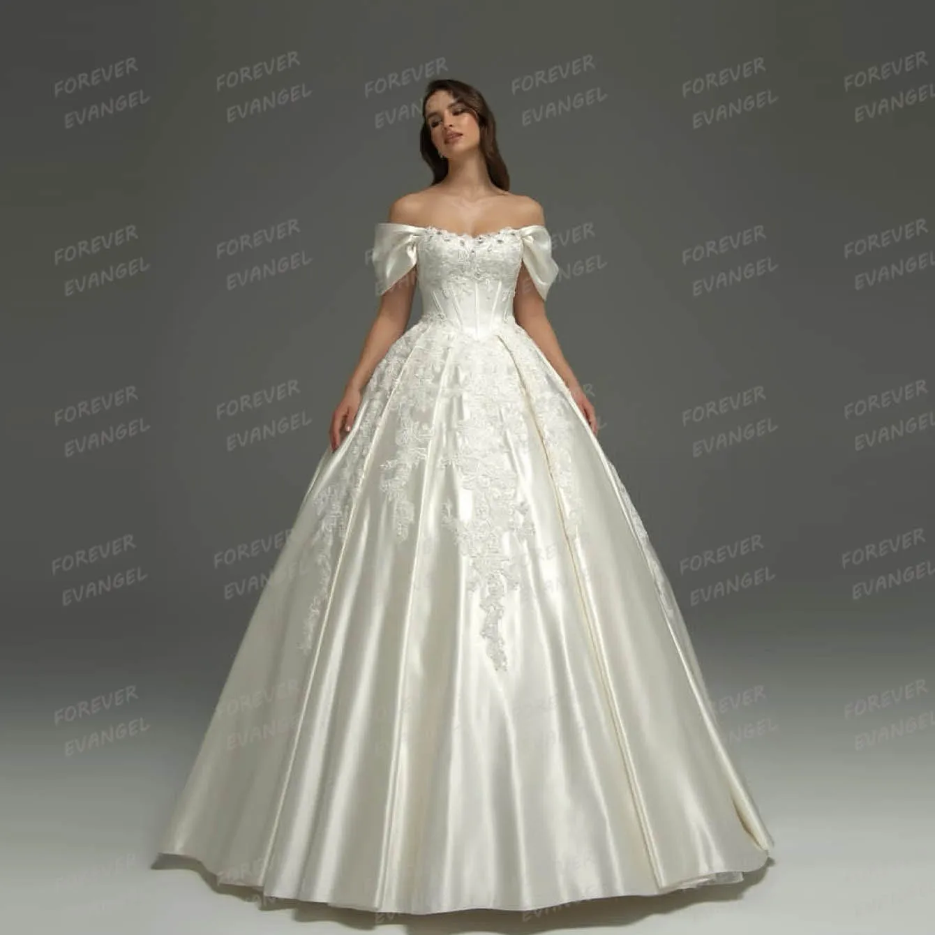 

Luxury Wedding Dresses A Line Woman's Appliques Boat Neck Bride Gowns Formal Sleeveless Satin 2025 Customized Vestidos De Novia