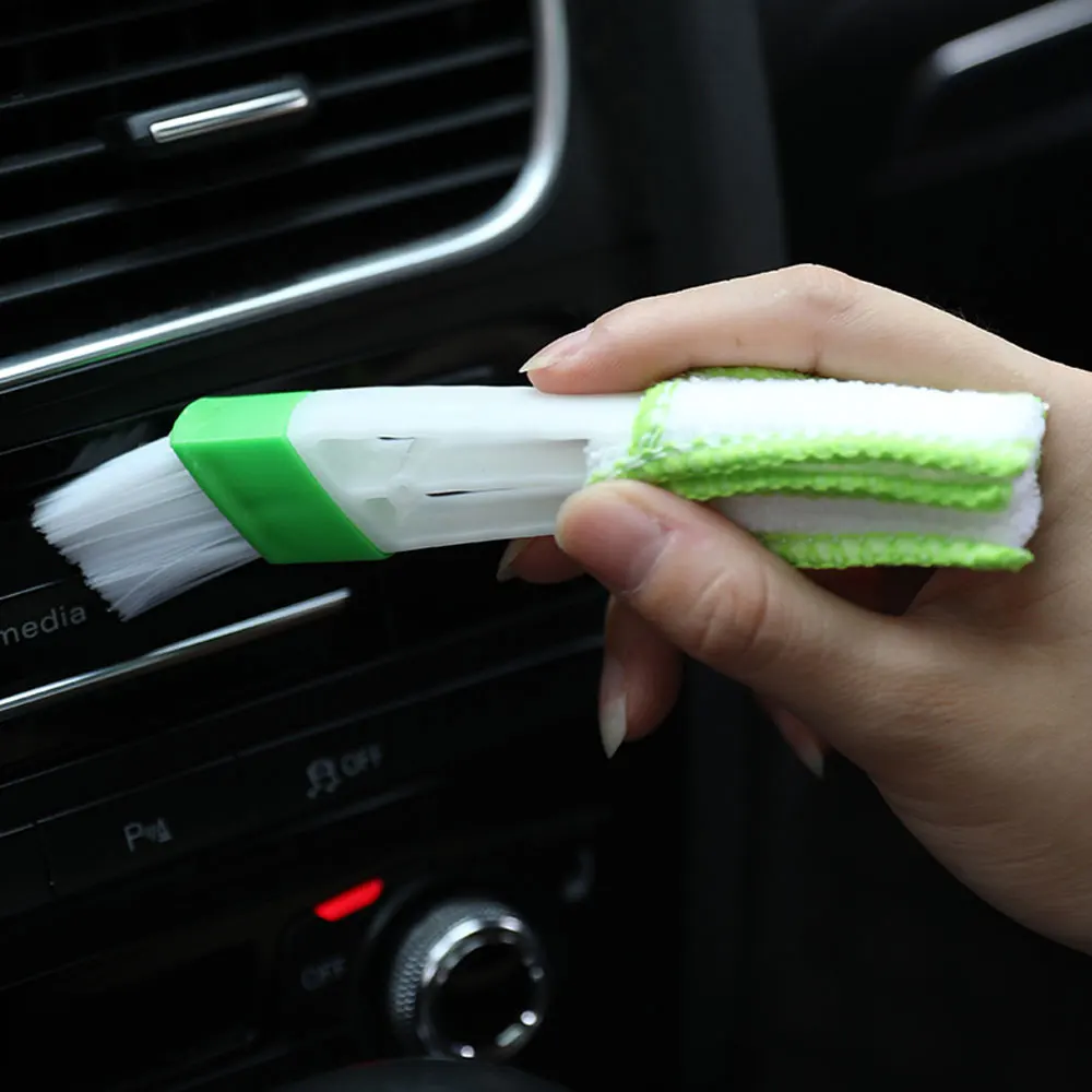 Car Dashboard Blinds Keyboard Detail Cleaning Tool Car Air Conditioner Vent Slit Cleaning Brush Double Ended Wash Auto Accessory