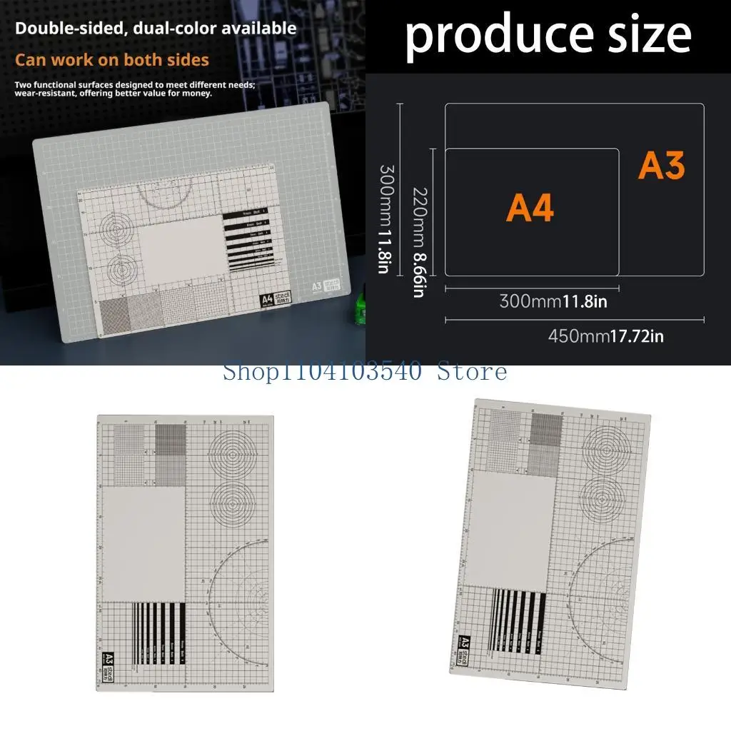 02DC Cutting Board with Reversible PVC Work Board for Model Making and Quilting Projects Paper Trimming Accessories