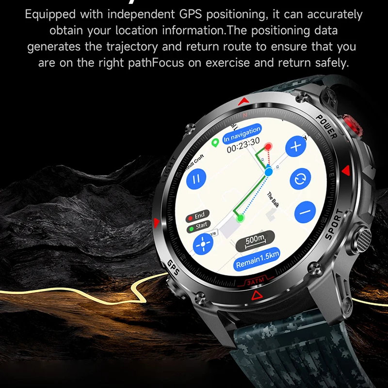 T-Rex 3 المدمج في ثنائي النطاق GPS ساعة ذكية الرجال Smartwatch البوصلة مقياس الارتفاع الجوي 5ATM IP69K مقاوم للماء AMOLED HD الساعات