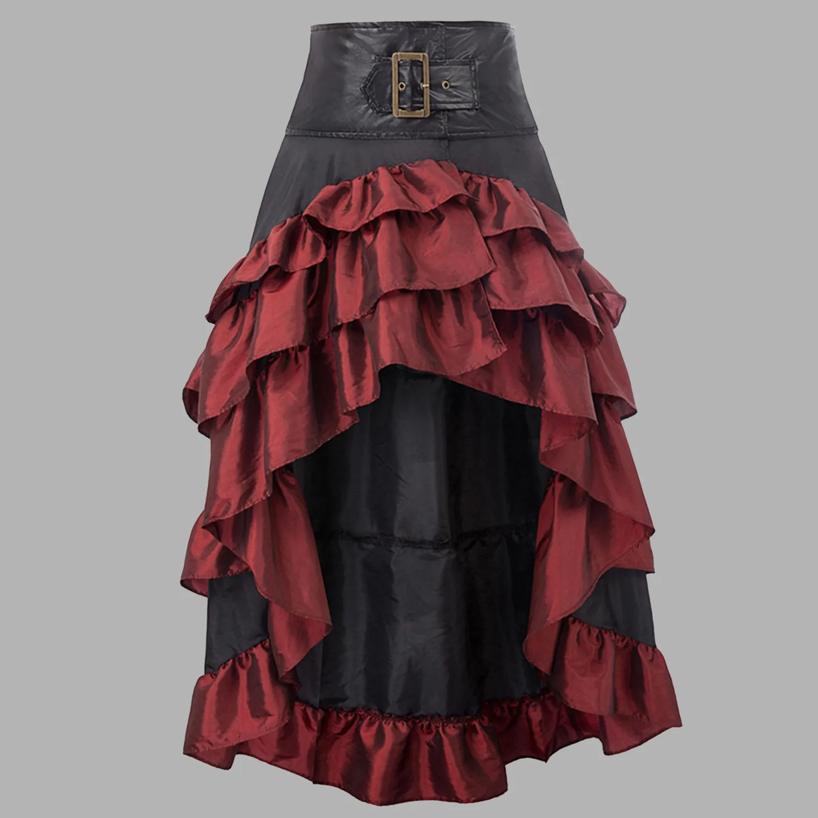 

Steampunk Medieval Showgirl Party Dress Vintage Women Pirate Skirts Ruffled Trim Gothic Irregular Corset Matching Skirts