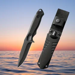 High Hardness Multifunctional 5CR13MOV Blade ABS Plastic Handle with Sheath Pocket Fixed Knife Outdoor Barbecue EDC Tools