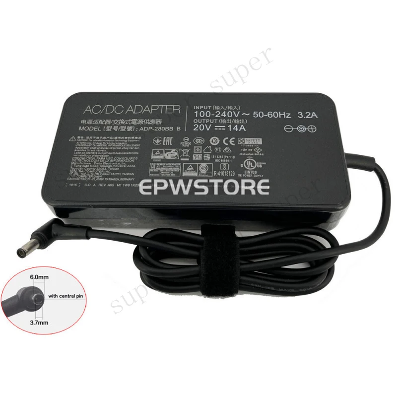 

Зарядное устройство S+ 20V 14A 280W для ASUS ZenBook Pro 16X OLED UX7602BZ-DS99T
