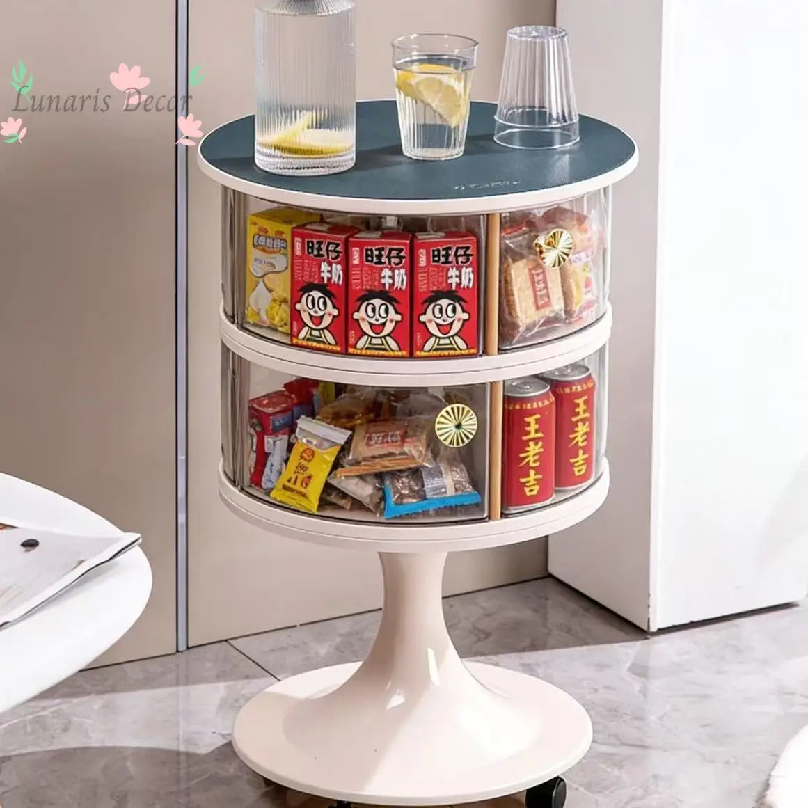 trolley snack storage box living room multi-functional storage bedroom multi-layer beverage candy rack mobile coffee table