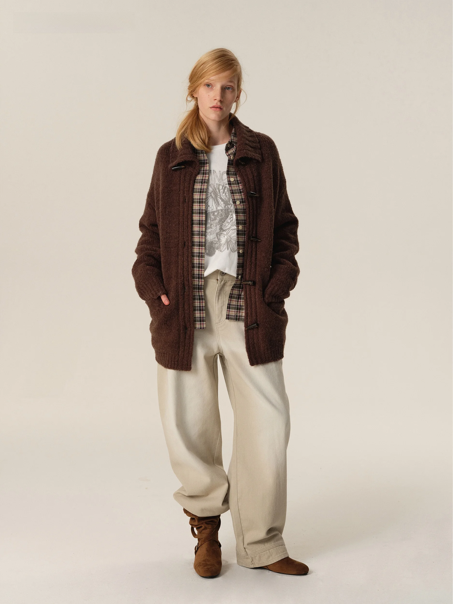 

Джинсы с низкой талией и широкими штанинами SEEKSIMPLE, светло-серые, зимние, дышащие, из хлопкового денима, комфортные для кожи, с эффектом похудения