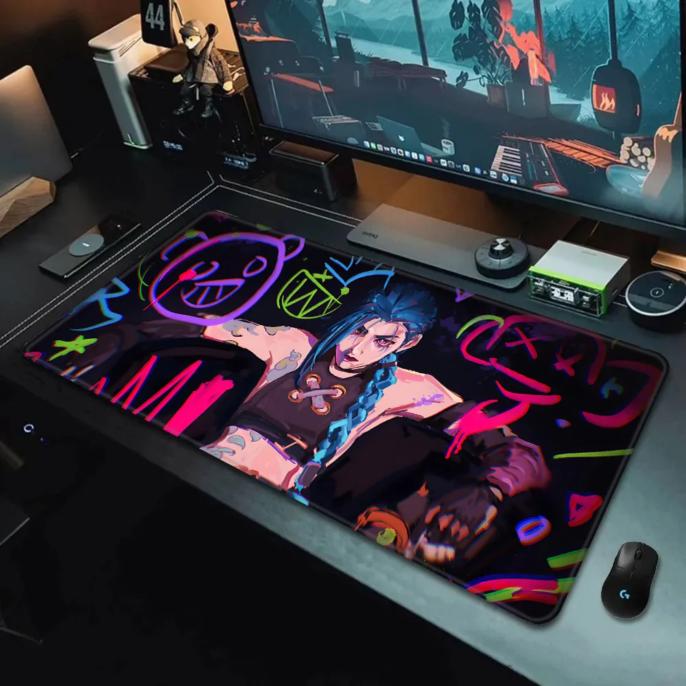 Arcanes Graffiti Jinxs Ekko Mousepad HD Printing Computer Gamers Locking Edge Non-slip Mouse Pad XXL90x40cm Keyboard PC Desk Pad