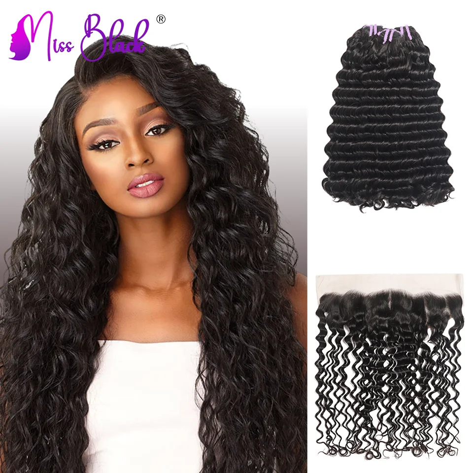 

26 Inches Deep Wave Natural Color Hair Weave 4X4 5X5 Closure 12A Human Hair Vietnamese 13X4 Lace Frontal Swiss Lace Remy Hair