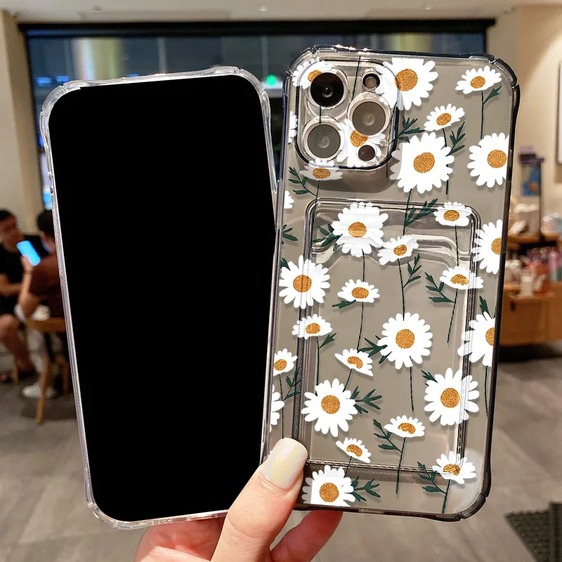 Daisy Flower Phone Case For iPhone 17 Pro Max Air 16e 15 13 14 11 12 16 Pro 7 8 Plus SE XR XS Wallet Card Slot Bag Holder Cover view 4