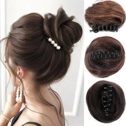 Women's Claw clip Hair Buns Synthetic Curly Chignon Ombre Claw Hair Messy Buns Updo claw Clip In Hairpiece For Women