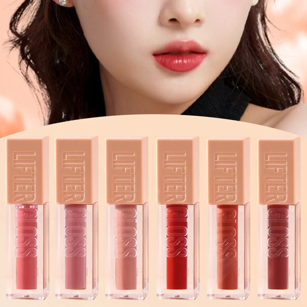 ลิควิดลิปสติกเพิ่มความกระจ่างใส ให้ความชุ่มชื้นยาวนาน ลิปกลอสไม่เป็นคราบ กันน้ำ กระจกเคลือบปาก เครื่องสำอางสำหรับผู้หญิง