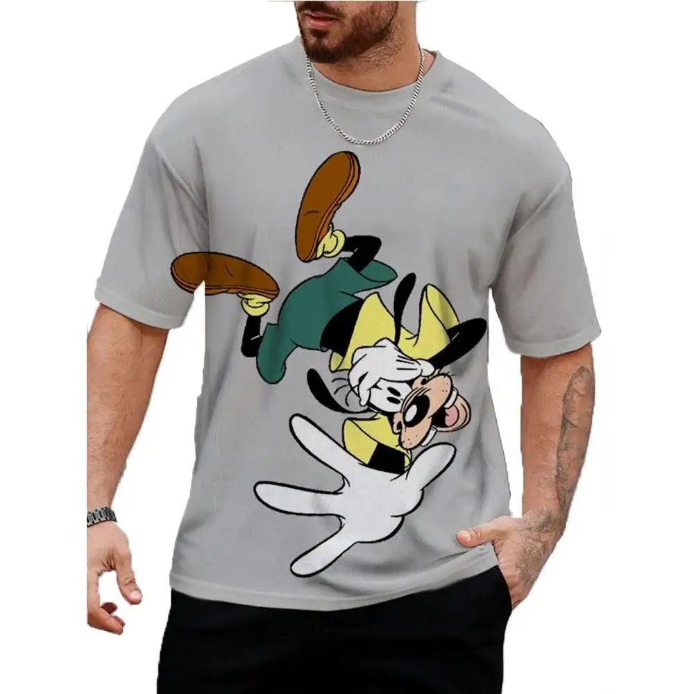 

Мужская футболка в стиле ретро Disney 2025 Goofy с забавным принтом, индивидуальная уличная мужская футболка, рубашка большого размера для фитнеса, модная уличная футболка