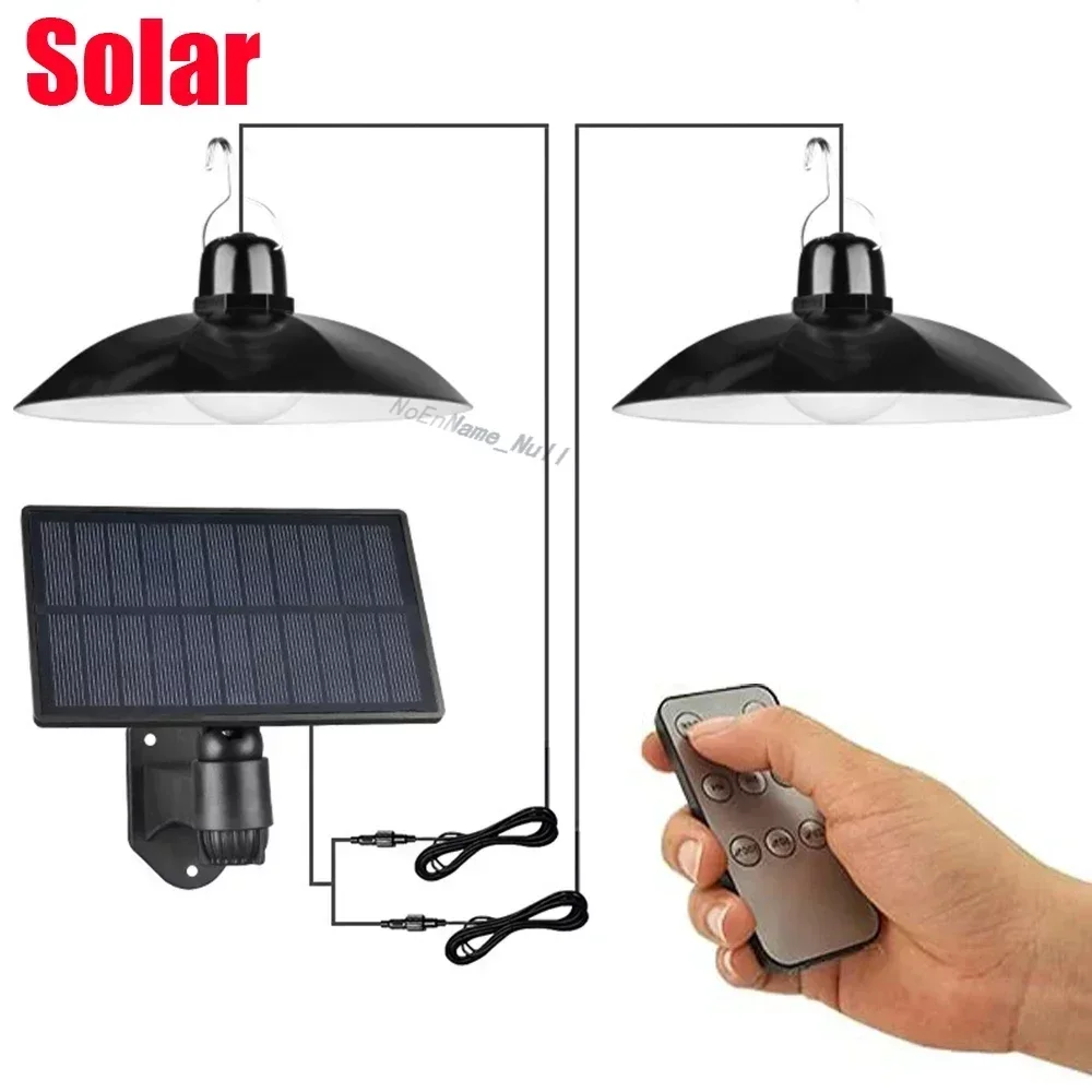 

Double Heads Solar Pendant Light Outdoor Indoor Waterproof 60 LED Solar Lamp With Pull Switch Lighting For Garden Flood Light