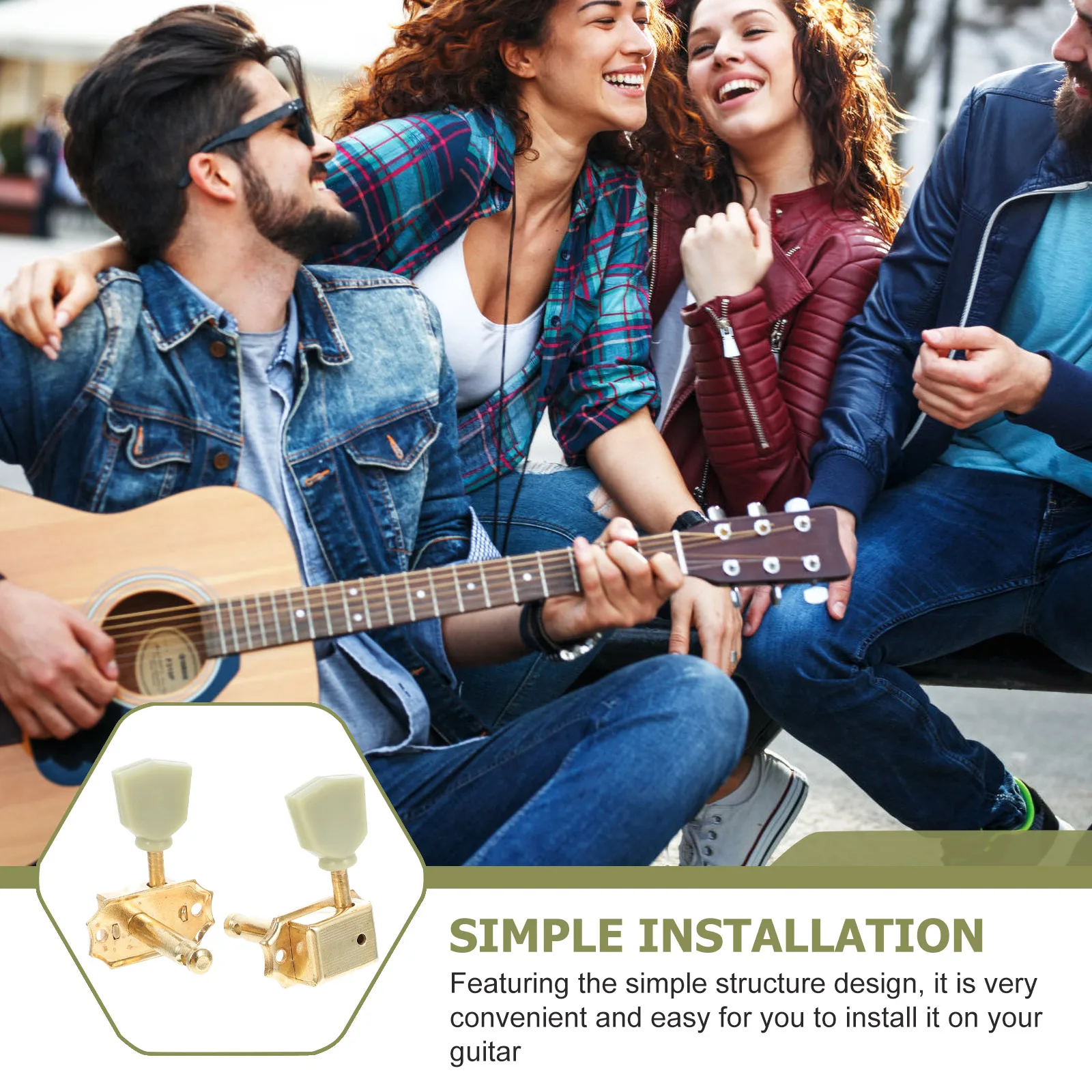 

6pcs Guitar Tuning Pegs Steel Durable Replacement Knobs for Electric Bass Guitar Parts Accessories Practical Long Service Life