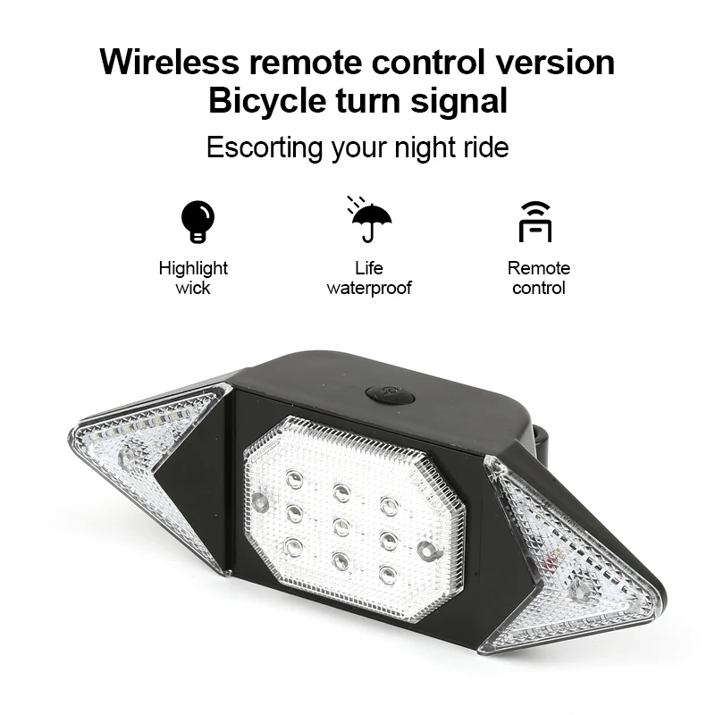 Bicycle Turn Signals Tail Light with Remote Control Type-C Rechargeable Bike Intelligent Rear Wireless Remote Control Taillight
