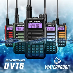 Baofeng-UV16 Walkie Talkie portátil, transceptor de rádio bidirecional, poderoso cabo tipo C, VHF, UHF, Dual Band, CB Ham Radio, 10W