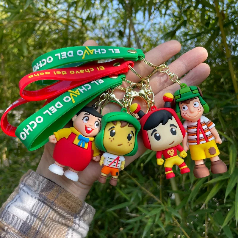 6pcs/set Anime El Chavo Del Ocho Keychain Cartoon Doll Pendant Key Chain Bag Car Keyring llaveros Funny Jewelry Friends Gift