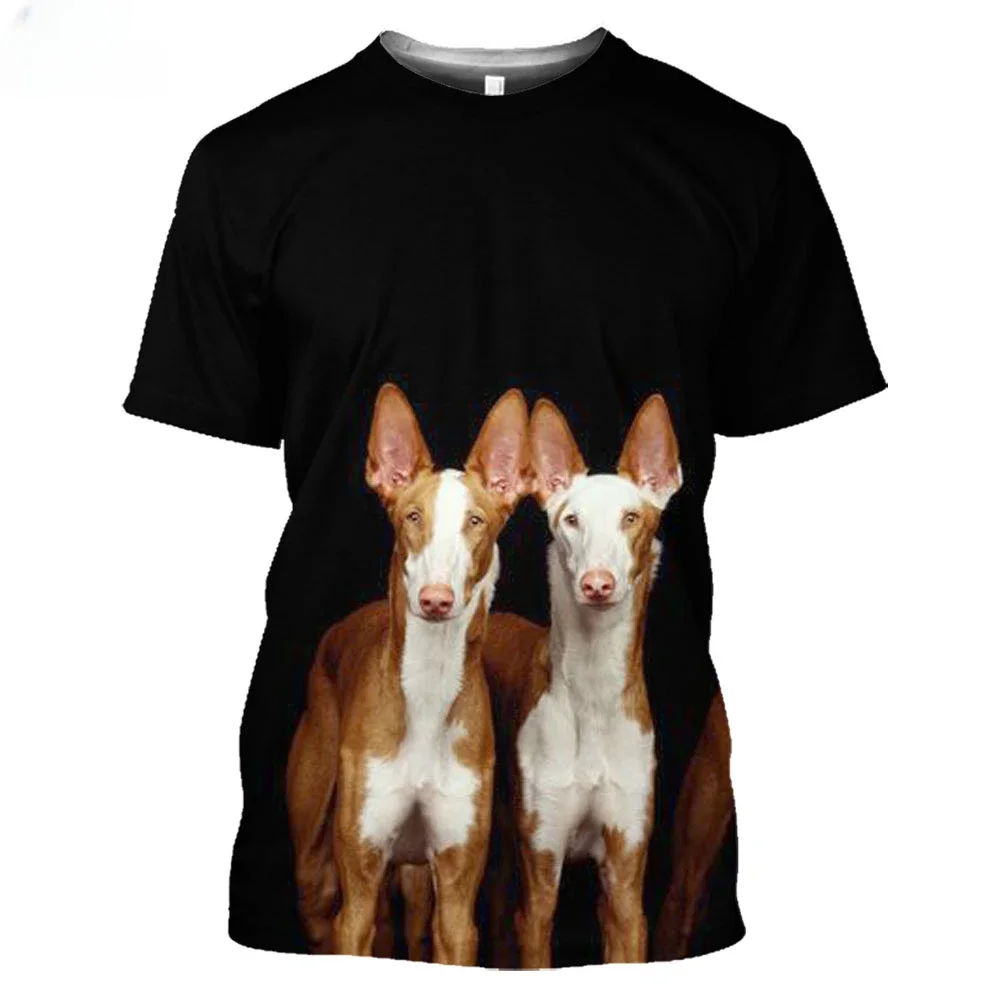 Ibizan Hound Dogs Hunting 3D T Shirt Men\'s Women\'s Teenage 6Xl  Podenco Ibecenco Dog Summer Short Sleeve Harajuku Top