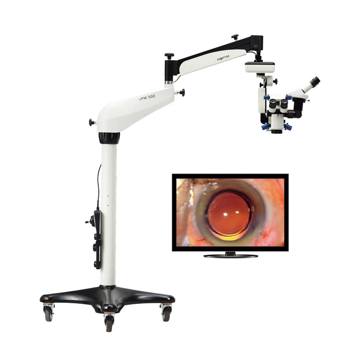 OPM500 Ophthalmic Operating Microscope with LED Bulb 5 Step with Built-in CCD Assistant Microscope Optional