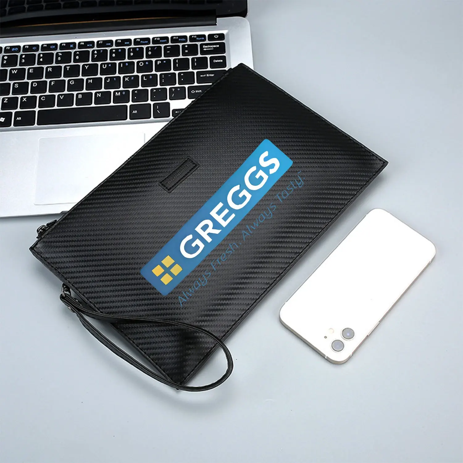Greggs logo frais savoureux toujours élégant imprimé PU sac à main pour hommes à la mode et pratique pour le transport quotidien