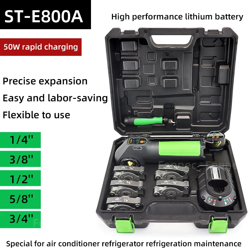 

Copper Tube Expander DSZH ST-E800A Lithium Battery Pipe Expander Flaring Tool Air Conditioning Copper Pipe Expansion Tool